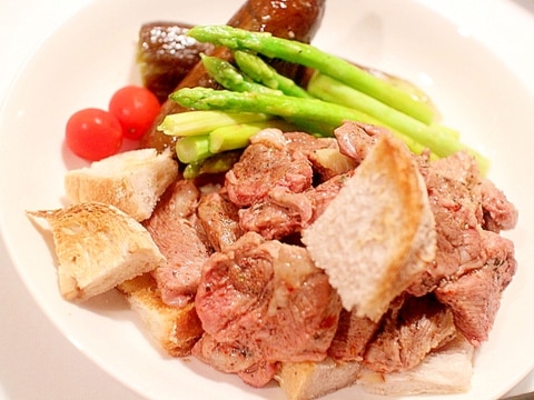 【超簡単】ボリューム野菜とラム肉のオイル煮